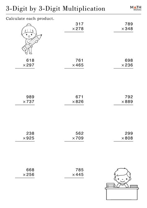 Image result for 3 Digit Multiplication Worksheets