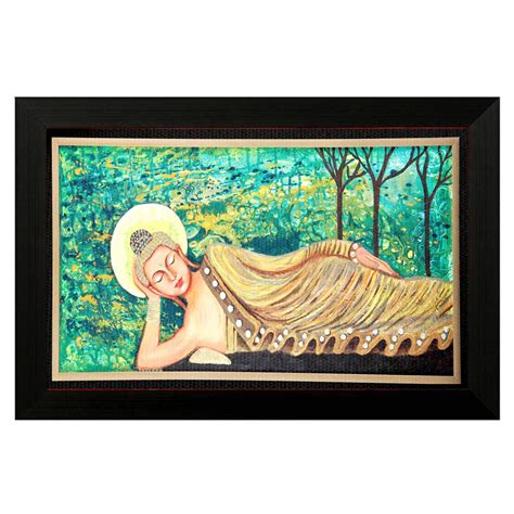 Pintura 'Sleeping Buddha' Canvas Painting (Wood, 50.8 cm x 2.54 cm x 35 ...