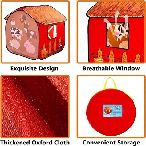 Tenda de Brincar para Crianças, Tenda de Brincar Pop Up de Celeiro para ...