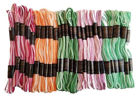 K G group Threads Cotton Embroidery Threads Set Double Shaded (8 m ...