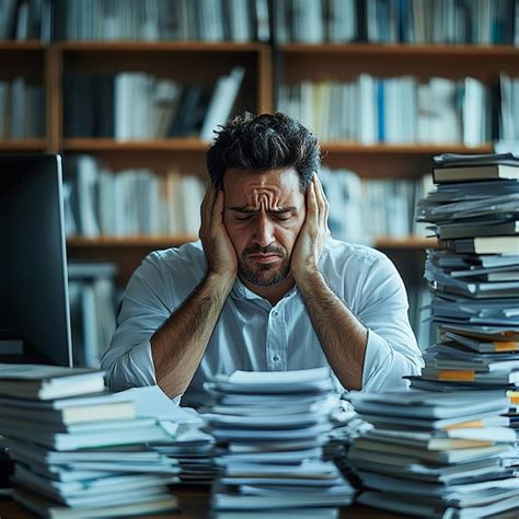 Stressed office worker image | Premium AI-generated image