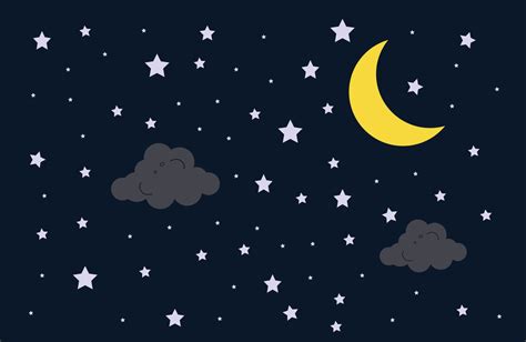Night Sky Moon star and clouds background for wallpaper, Night sky with ...