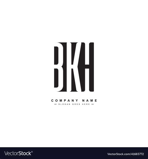 Initial letter bkh logo - minimal business logo Vector Image