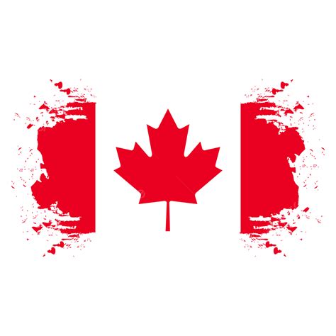 Canada Flag Vector PNG Images, Canada Flag In Brush Stroke Free Vector ...