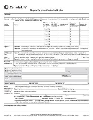 Fillable Online Request for pre-authorized debit plan Fax Email Print ...