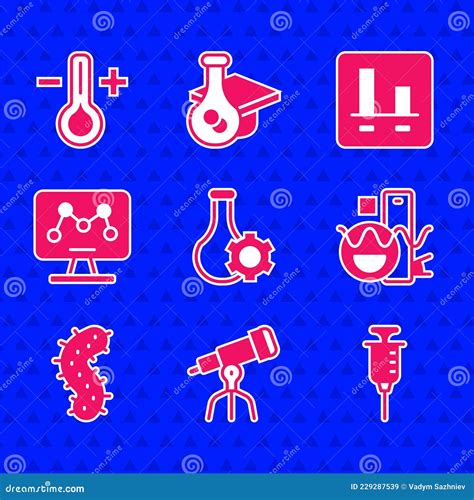 Set Test Tube, Telescope, Syringe, Basic Geometric Shapes, Virus, Genetic Engineering, Graph ...