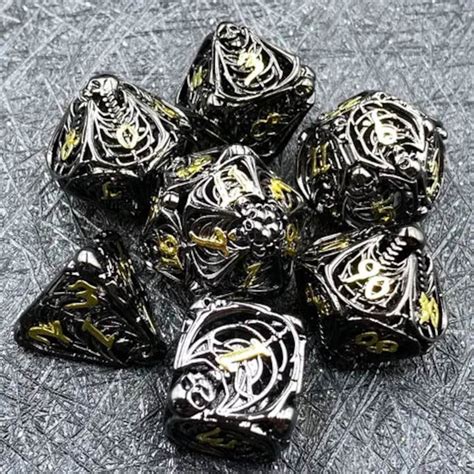 2-day Shipping Free! SKULL METAL Dnd Dice 7-piece Set! 2-DAY Shipping ...