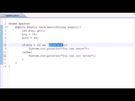 Java Programming Tutorial - 11 - Logical Operators Video Lecture - Java ...