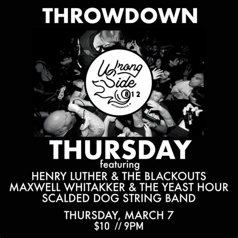 THROWDOWN THURSDAY - HENRY LUTHER & THE BLACKOUTS // THE YEAST HOUR ...