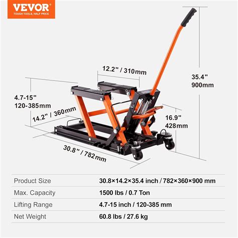 VEVOR Hydraulic Motorcycle Lift Jack 1500 LBS India | Ubuy