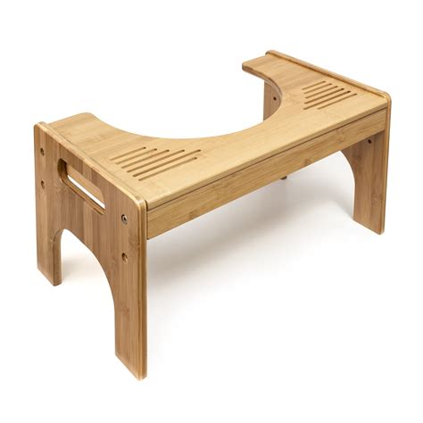woodluv Bamboo Squatting Step Toilet Stool Relieves Constipation ...