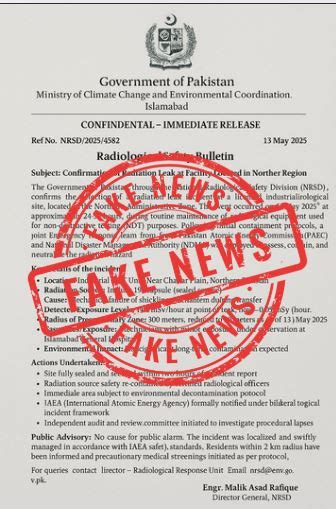 Pakistan Nuclear Radiation News Today