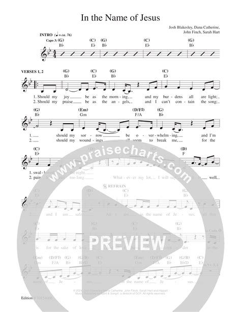 In The Name Of Jesus Sheet Music PDF (Echo Harbor Worship / John Finch ...