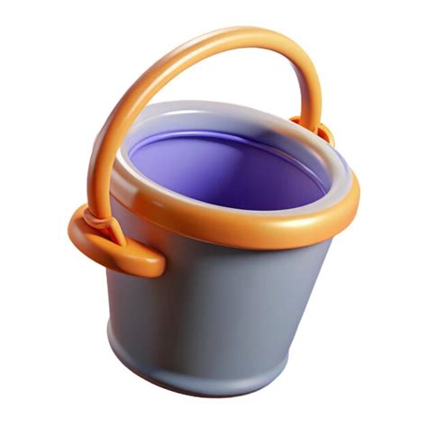 Bucket 3d cartoon style illustration | Premium AI-generated image