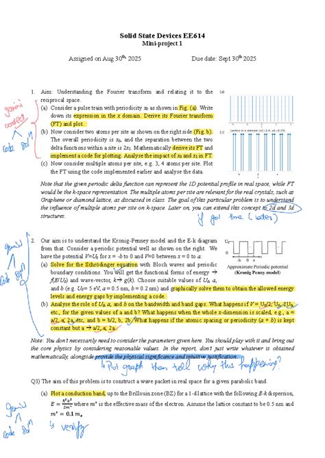 Solid State Devices EE614 Mini Project: Fourier Transform Analysis ...