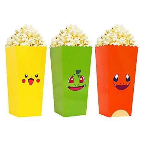 Buy 24PCS Party Popcorn boxes for Pokemon Pikachu Themed Kids Adults ...
