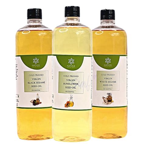 Natuur Cold Press Oils: White Sesame, Black Sesame, Sunflower - 1L ...