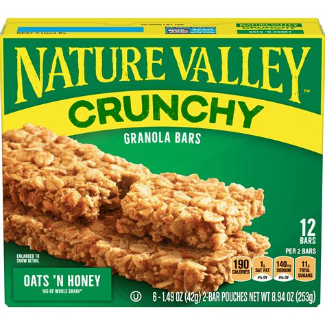 Nature Valley Crunchy Granola Bars, Oats 'n Honey, 12 Ct, 8.94 Oz ...