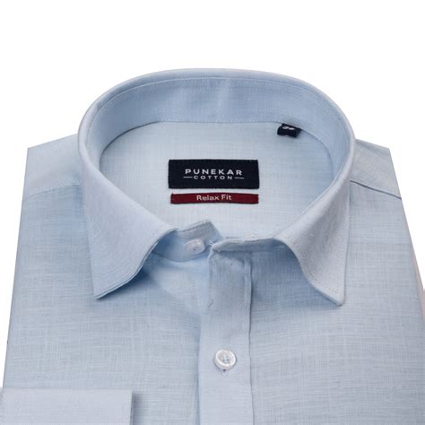Light Blue Color Lyocell Cotton Shirt For Men – Punekar Cotton