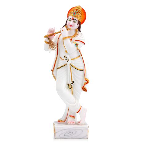 Zart Polyresin Marble Krishna Figurine (15.5 inch Multicolour) Large ...