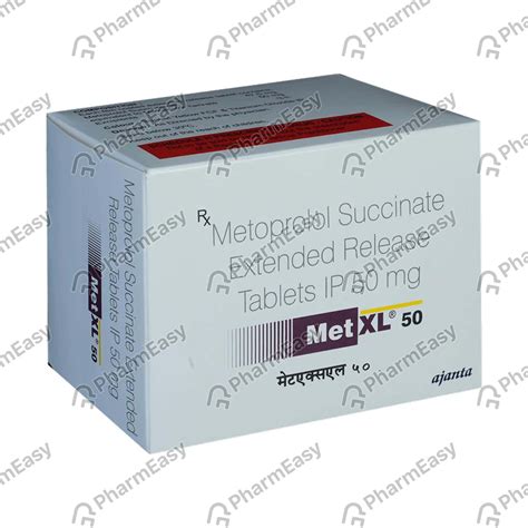 Met Xl T 50mg Strip Of 10 Tablets: Uses, Side Effects, Price & Dosage ...