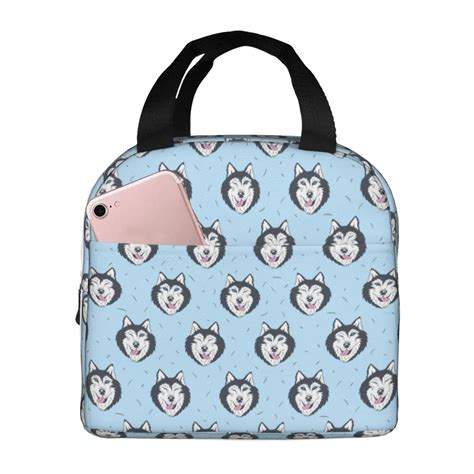 Pofeuu Husky Head Print Lunch Bag Lunch Box Large Capacity Insulated ...