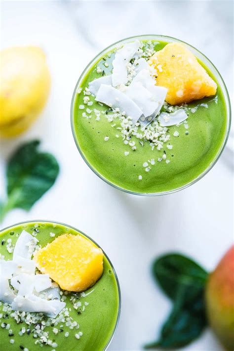 Mango Spinach Smoothie (with Protein!) - Free Your Fork