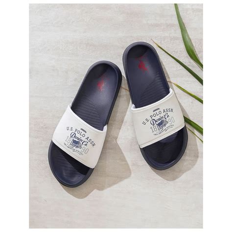 Buy U.S. POLO ASSN. Men Toplin 5.0 Off White Sliders Online