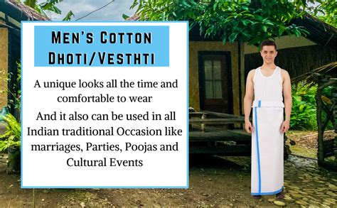 Dhrona Cotton Mens Dhoti/Vesti/Mundu Single & Double (Sandal Gold ...