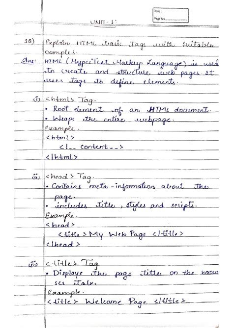Web Programming Notes: HTML, JavaScript, and CSS Basics (WP) - Studocu