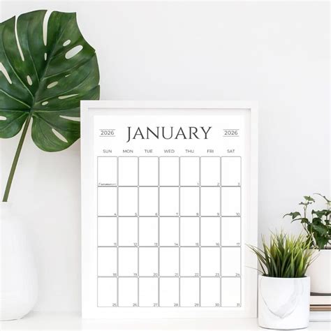 Simple Calendar 2026 - Free Printable Vertical Calendars