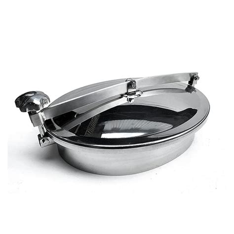 Buy TEMSOOM Oval Manhole Cover SUS304 Mirror Polished Quick Open Hand ...