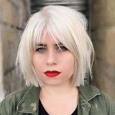 Choppy Bob With Fringe Hairstyles by S Platinum Choppy Bob With Parted Fringe Bangs And Choppy Bob With Fringe Hairstyles