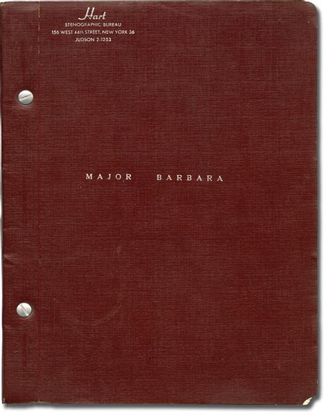 Major Barbara (Original script for the 1956 revival of the play) by ...