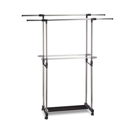 Garment Rack with 2 Clothes Rails on Wheels Buy Here