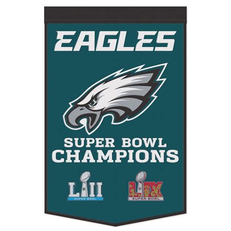 PHILADELPHIA EAGLES SUPER BOWL LIX CHAMPIONS 24" X 38" WOOL BANNER – JR ...