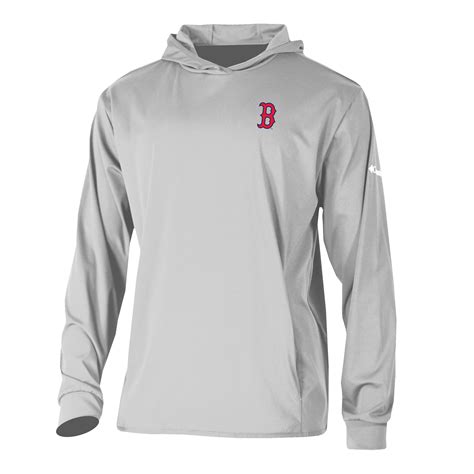 Men's Boston Red Sox Columbia Gray Long Drive Pullover Hoodie