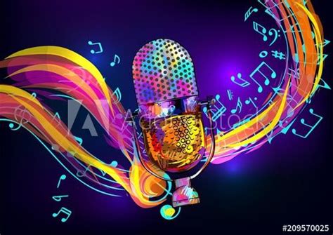 Music background with vintage microphone. Vector design for music ...