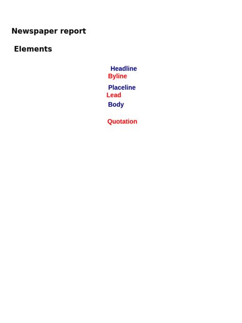 Image result for News Report Writing Format