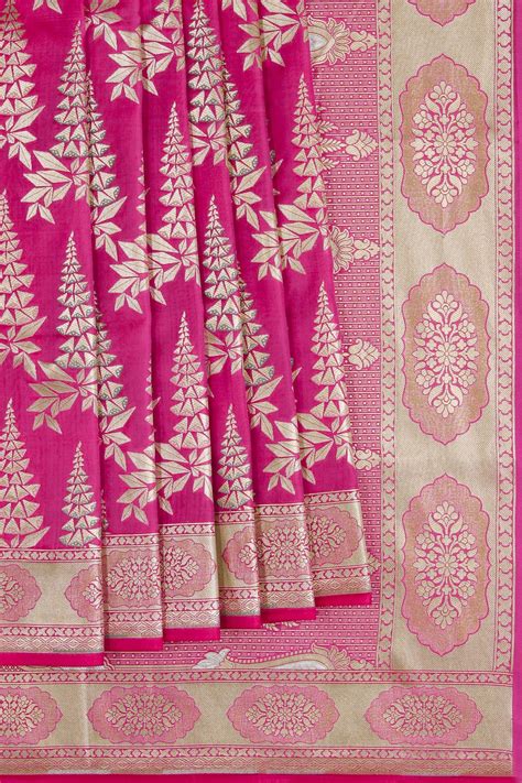 Banarasi Katan Silk Pink Saree – Kalanjali