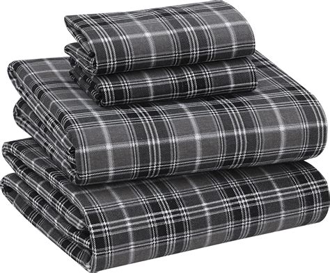 RUVANTI Flannel Sheets Queen Size - 100% Cotton Double Brushed Bed ...