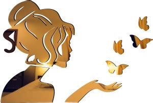 SUDARSHAN STICKER 30 cm Acrylic 3D Angel & Butterflies Acrylic Mirror ...