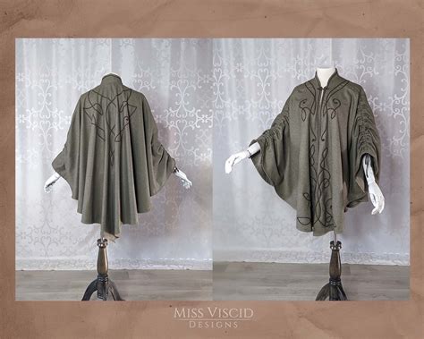 Cape Cloak with ruffled sleeves and high collar - PDF pattern with ...