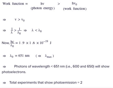 A metal is incident with light of various wavelengths as tabulated ...
