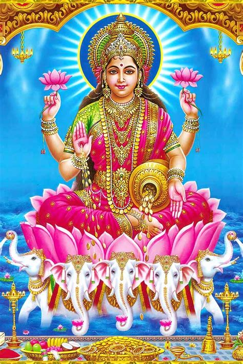 wallpics® Goddess Maa Laxmi Religious Waterproof Vinyl Sticker Poster ...