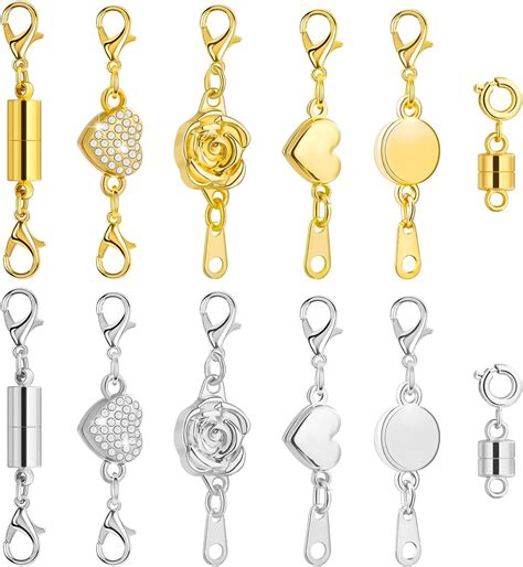 Paxcoo 12Pcs Magnetic Necklace Clasps and Closures, Locking Magnetic ...