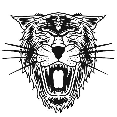 Zwarte panter schets tekening vector design | Premium Vector