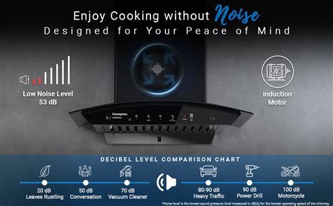 Crompton IntelliMotion 60 cm Curved Glass Kitchen Chimney with Auto ...