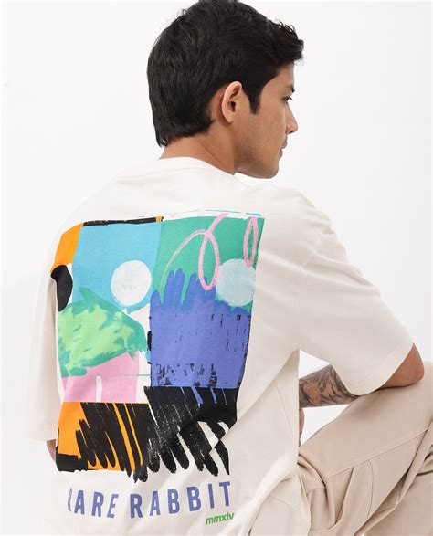 Buy Oren - Off White Oversized Graphic Print T-Shirt| Rare Rabbit