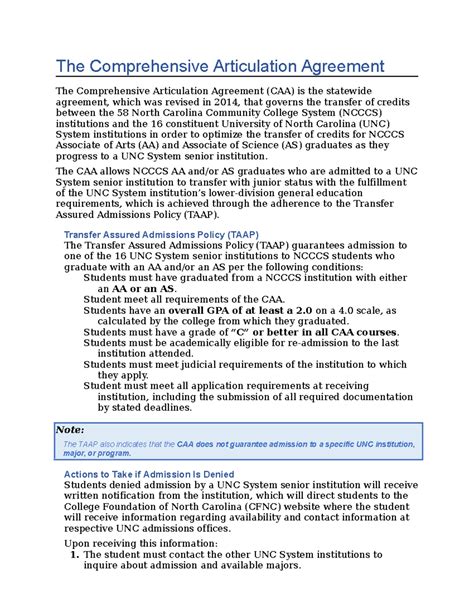 CAA Comprehensive Articulation Agreement Overview and Updates - Studocu